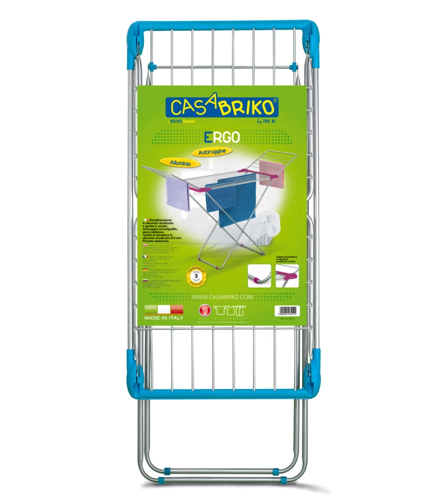 Stendibiancheria "ergo" con pinzette antiscivolo 176x55x111 cm
